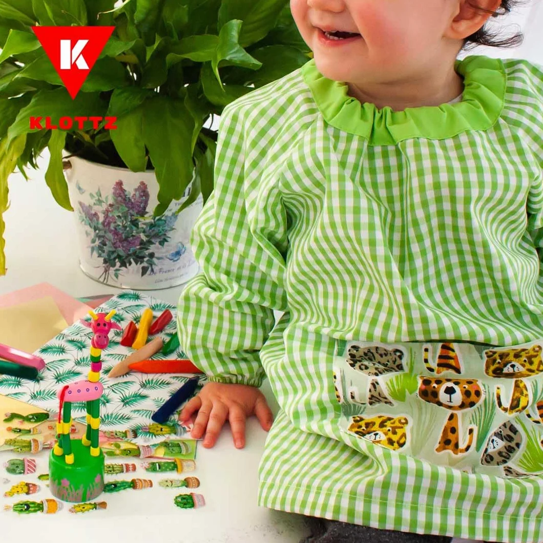 PONCHO - Babi poncho sin botones guardería. Bata escolar cómoda de vestir perfecta para comedores y colegios. bebé-niños color: VERDE talla: 1