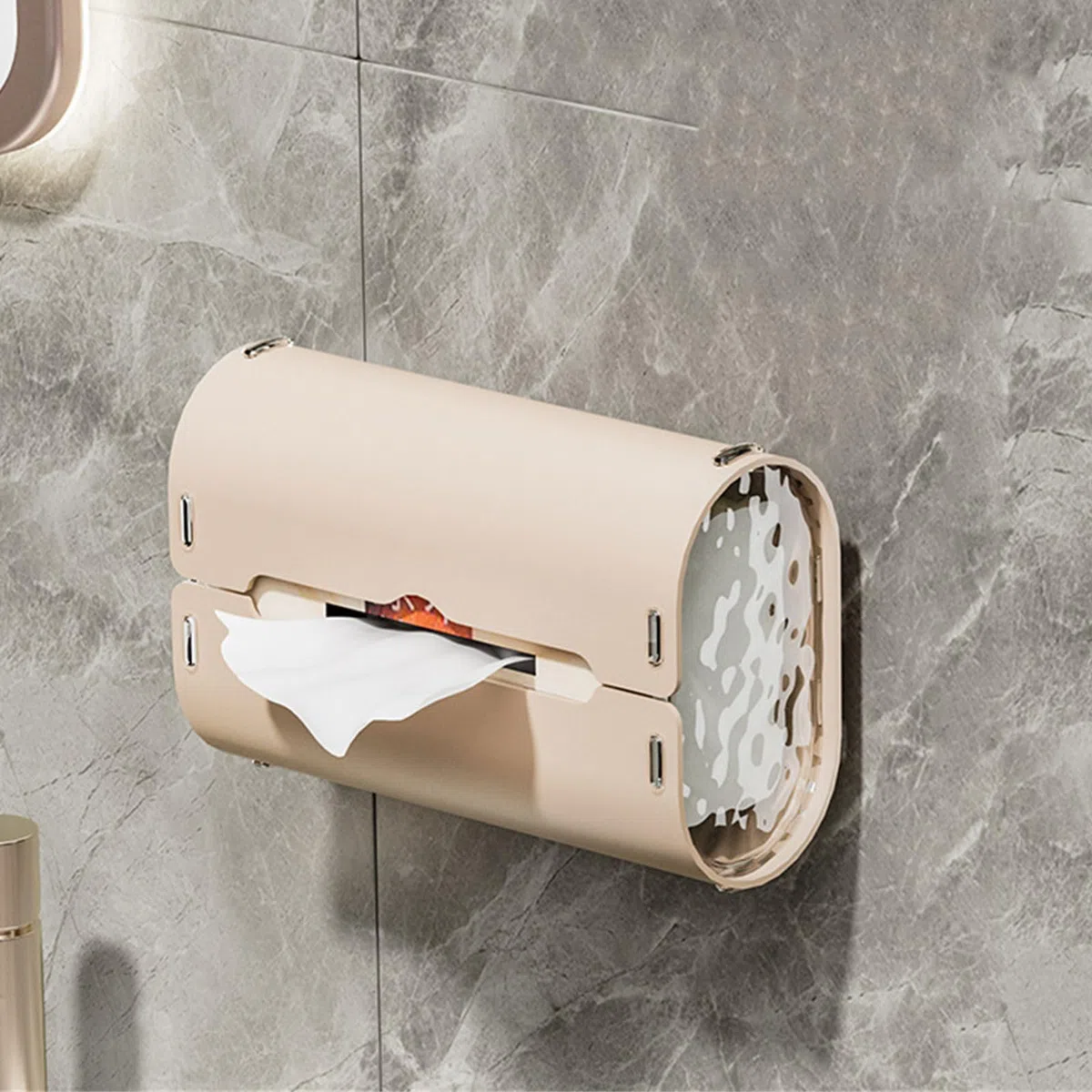 Dispensador de pañuelos montado en la pared con ventosa, organizador de toallas de papel, suministros de baño, dispensador de toallas de papel montado en la pared