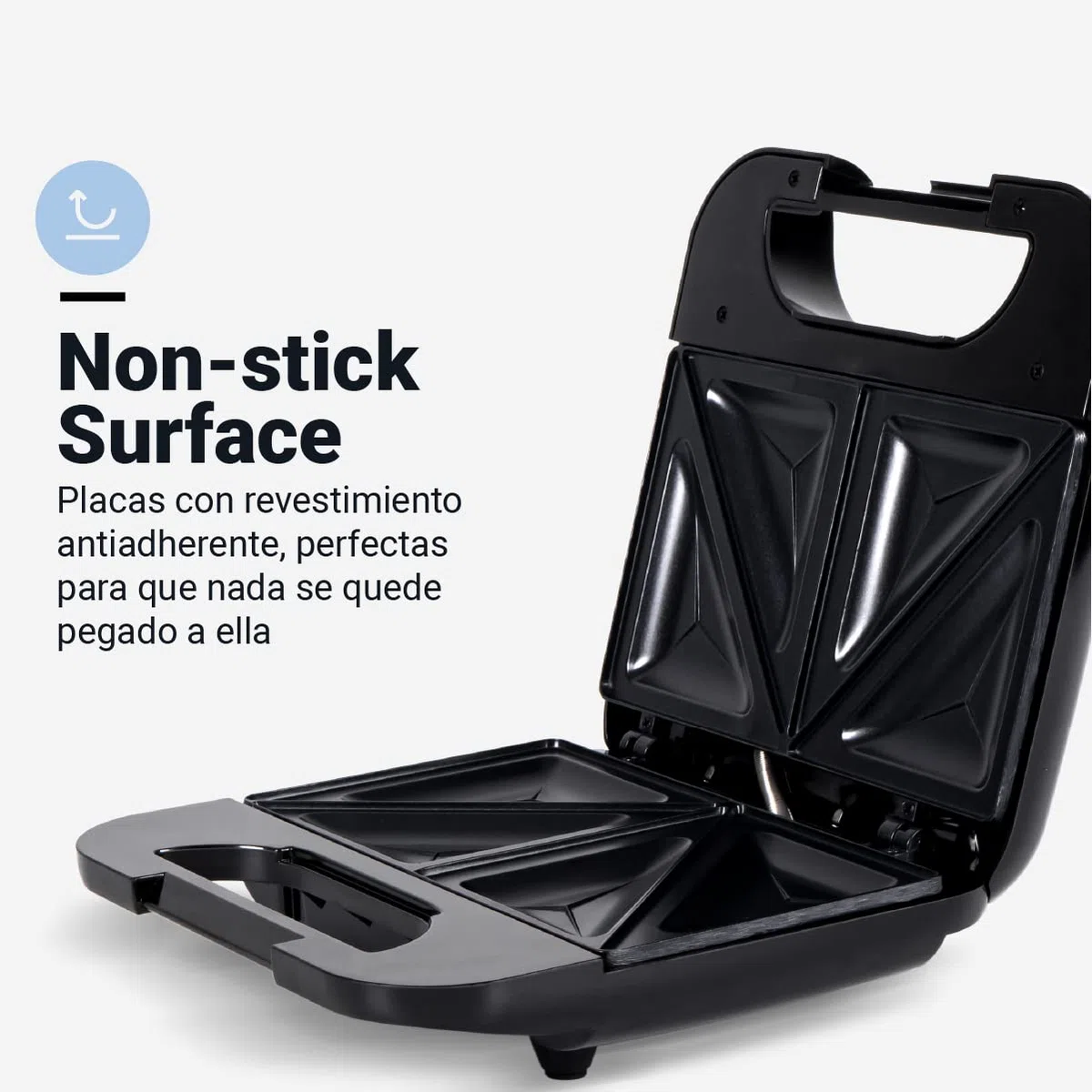 UNIVERSALBLUE Sandwichera Grill Doble 750W Potencia | Placas Antiadherentes, Temperatura Regulable 140-210ºC | Acero Inoxidable, Luz Indicadora, Recogecables | Para 2 Sándwiches, Garantía 3 Años