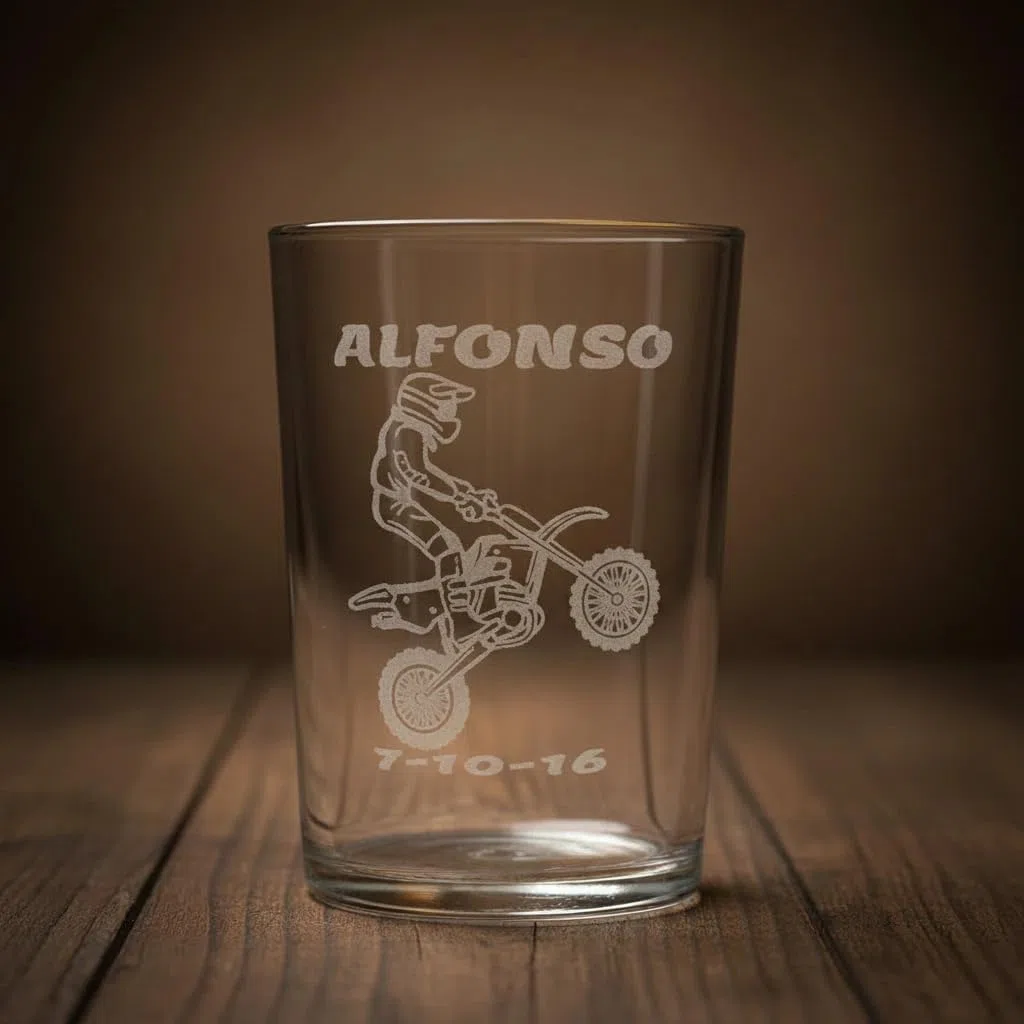 regalo grabado - Vaso personalizado, Grabado Textos, Dibujo, o Ambos | Vaso de Cristal | Capacidad 500 ml | apto Lavavajillas y Congelador | Grabado Imborrable