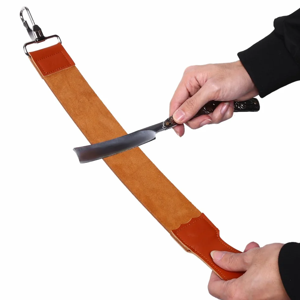 Asentador De Cuero, 19.8 * 2in Cuero genuino Strop Asentador De Cuero Para Cuchillos Afilador Cuchillos Afilador de afeitar para navajas, cuchillos y cinceles
