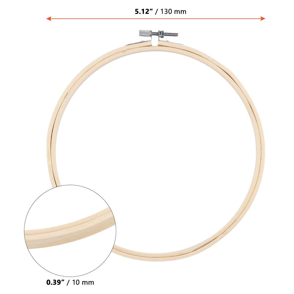 SINJEUN 20 bastidores de bordado de 13 cm, círculos de bambú, marco de punto de cruz de madera, redondo, pequeño, para manualidades, decoración