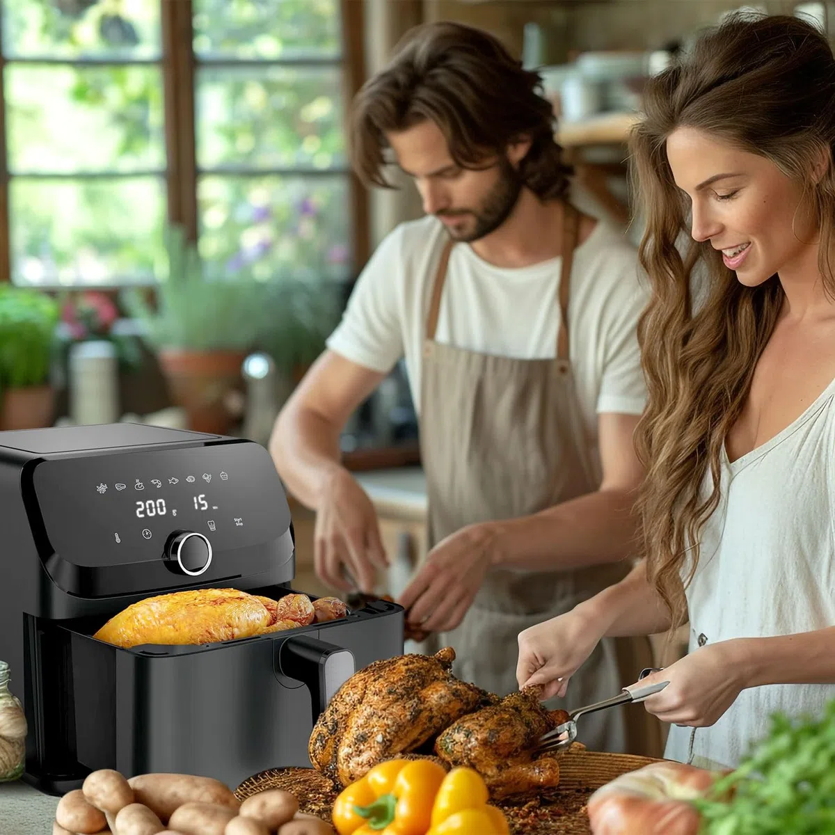 Accesorios Air Fryer para Moulinex Easy Fry Mega 7.5 L, molde de silicona Airfryer para Moulinex EZ8558F0, plato para freidora de aire Moulinex