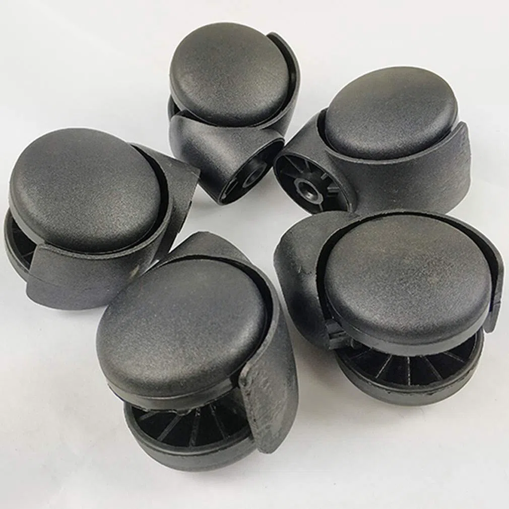 Ruedas Universales de 50 Mm Para Silla de Oficina - Sin Varilla Silencian, Rolling y Silencioso, 5 Piezas (Black)
