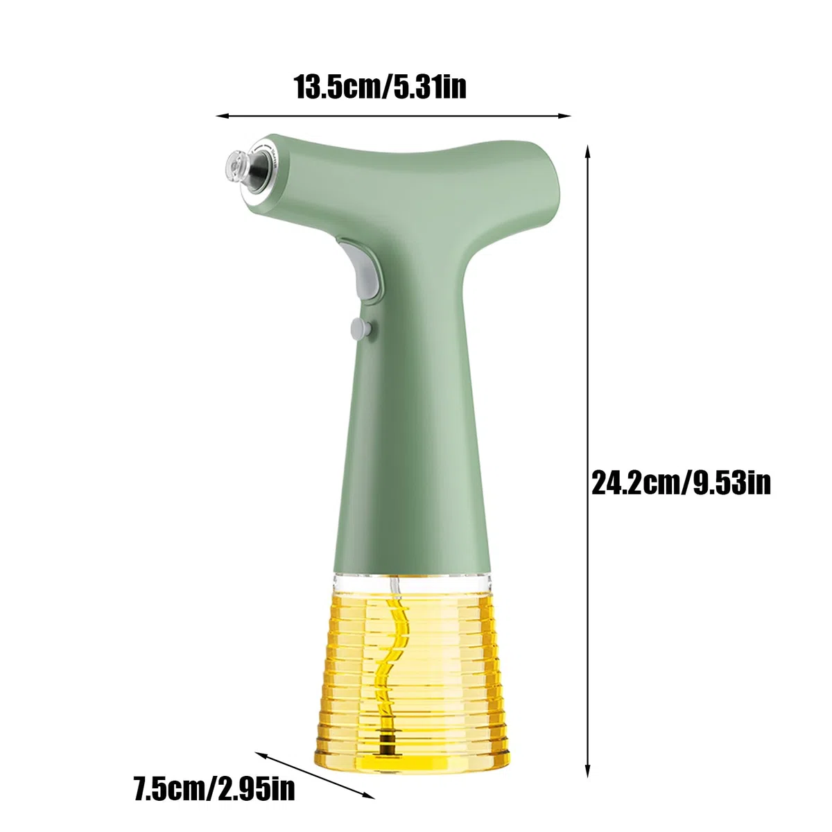 Generico Pulverizador eléctrico para aceite - Botella dispensadora de spray para aceite de 13,5 x 7,5 x 24,2 cm para cocina | Pulverizador de oliva recargable | Botella Spritz portátil | Cocina para