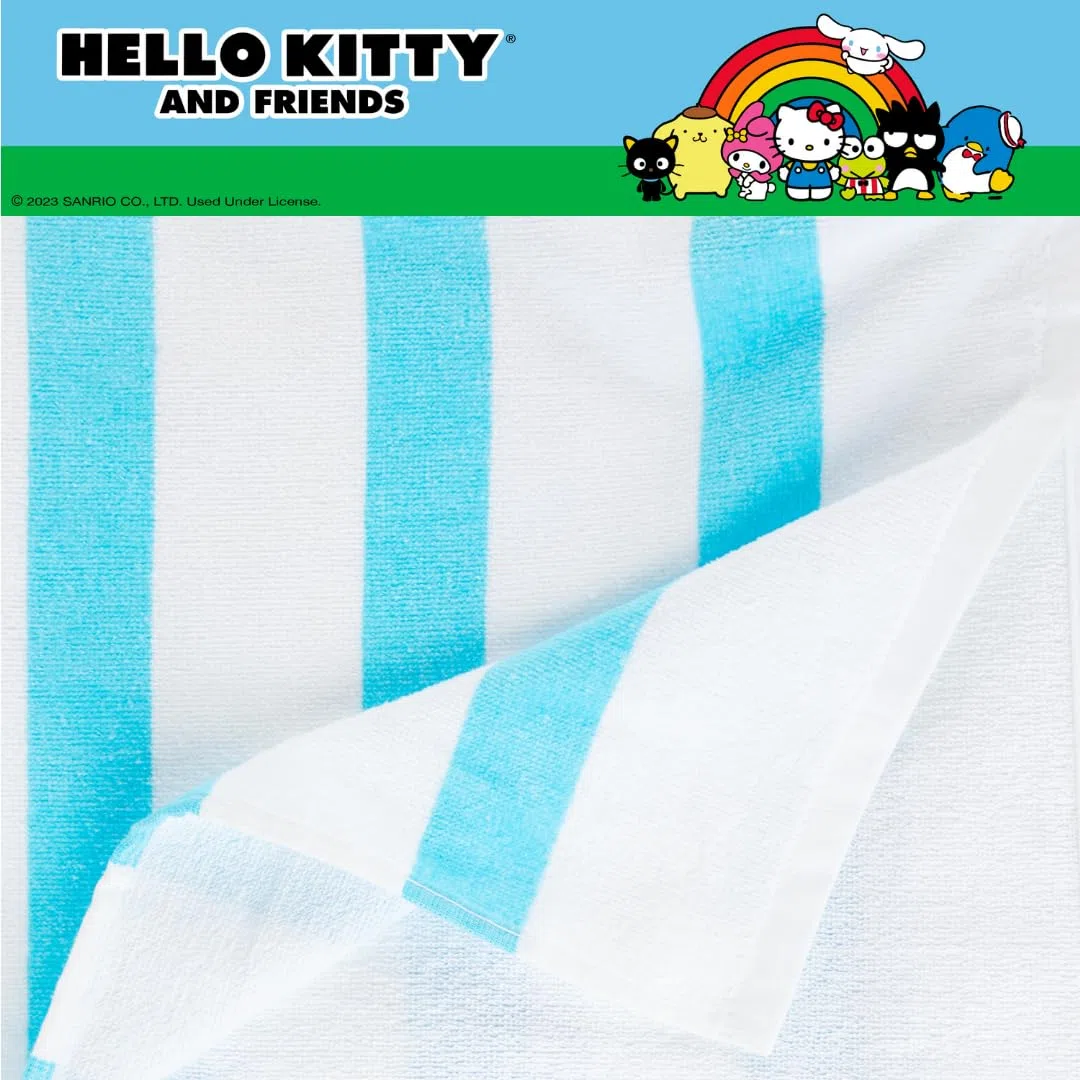 Franco Collectibles Sanrio Hello Kitty & Friends - Toalla de baño de algodón súper Suave, 60 x 30 Pulgadas (Producto Oficial)