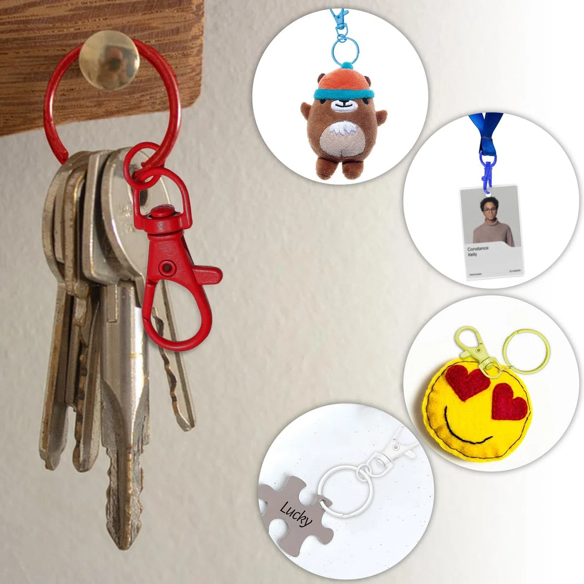 100 Piezas Anillas Llaveros,Mosquetones Pequeños,Anillas para Llaveros,Keychain,Llavero Mosqueton,Anillas Llavero para Bisuteria Artesanías