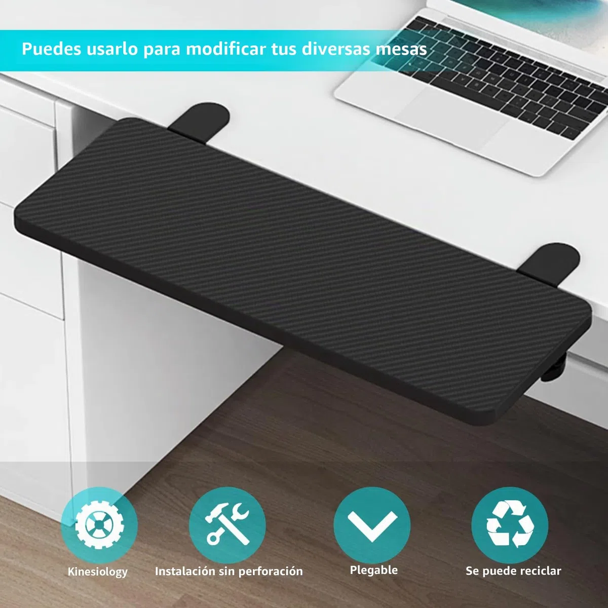 Teclado Plegable Soporte Bandeja Estantería - Estante De Teclado Plegable Abrazadera Ratón Con Ajustable C -Clip, ExtensióN Escritorio Para Mesa, Oficina Bricolaje, 2pcs