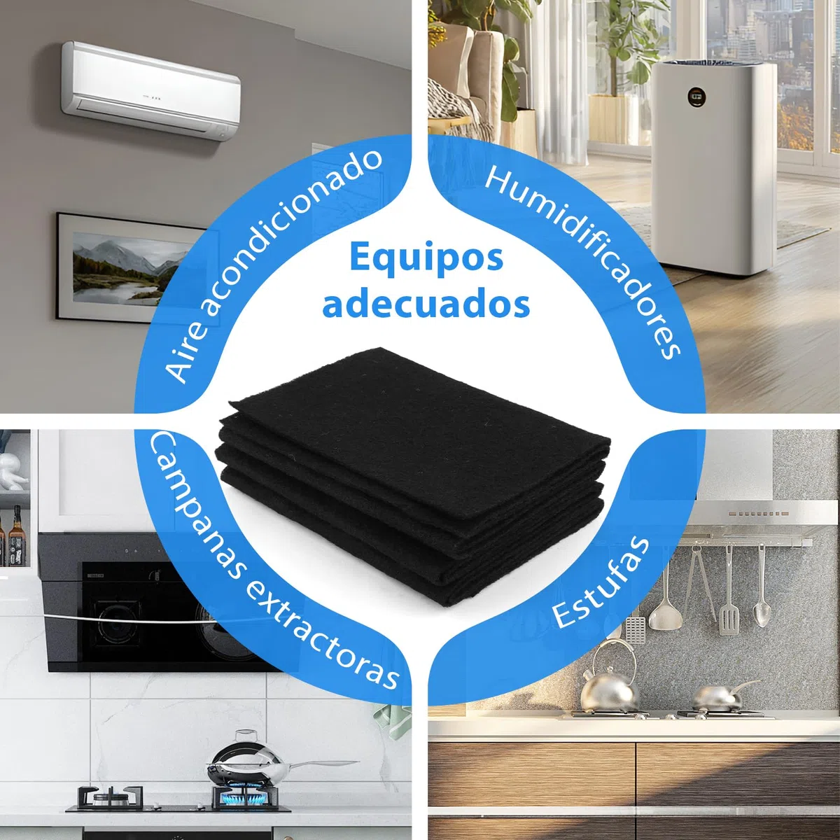 2X Almohadillas Filtros de Carbón Activado 1220 * 210 * 3mm Almohadillas de Carbono de Corte Filtros de Carbón Activado Universales Filtro Aire Acondicionado Filtro de Aire XXX