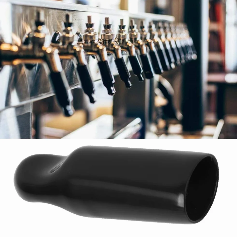 Tapón de Grifo de Cerveza, Grifo de Cerveza Negro para el Hogar, Grifo de Tiro de Goma, Tapa Protectora, Tapa de Enchufe, Accesorio de Producción de Cerveza (10Pcs)