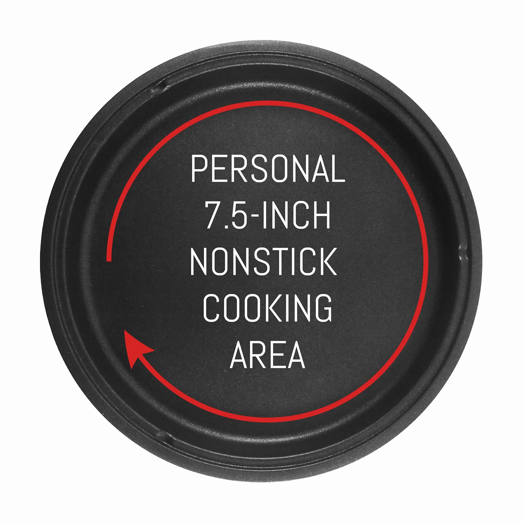 Elite Gourmet EGL-6101 Personal Sartén eléctrica antiadherente para salteados con tapa de cristal templado, calentamiento rápido, 650 vatios, rojo