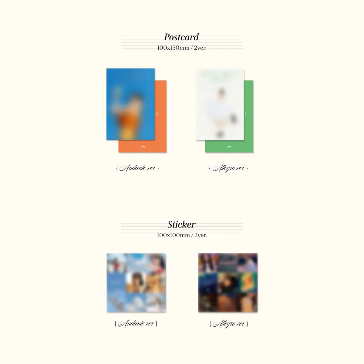 JO YURI - 1st Mini Album [Op.22 Y-Waltz : in Major] (Andante Ver.) Package + Photobook + CD-R + Title Music Score + Envelope + Postcard + Sticker + Photocard + Message Card + Photo Bookmark