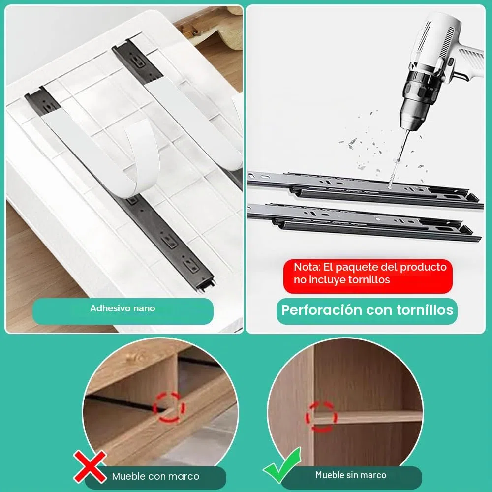 Cajones Extraibles para Cocina 39.7x24.3x6.7cm Cajón Telescópico Armario Cocina Bandejas/Baldas Extraibles Armarios con Tiras de Pegamento en los Rieles del Cajón para Poner Bajo Un Fregadero