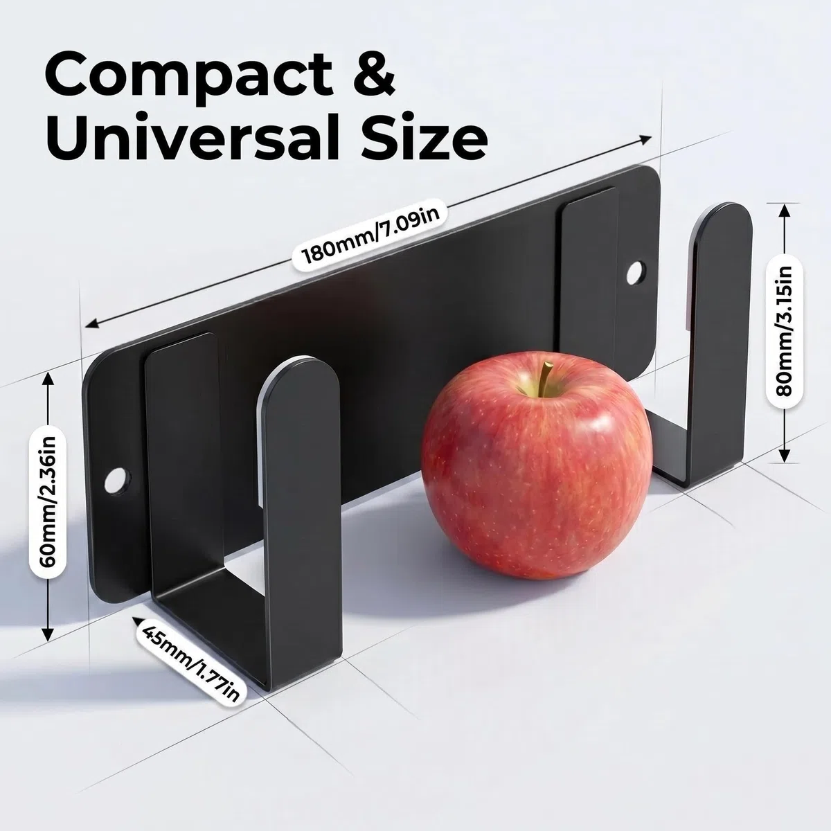 Organizador de Tapas para Ollas de Acero Inoxidable 304, Soporte de Pared con Adhesivo 3M - Estante para Tapas de Cocina, Sartenes y Tablas de Cortar, Montaje Fácil sin Taladro(Negro)