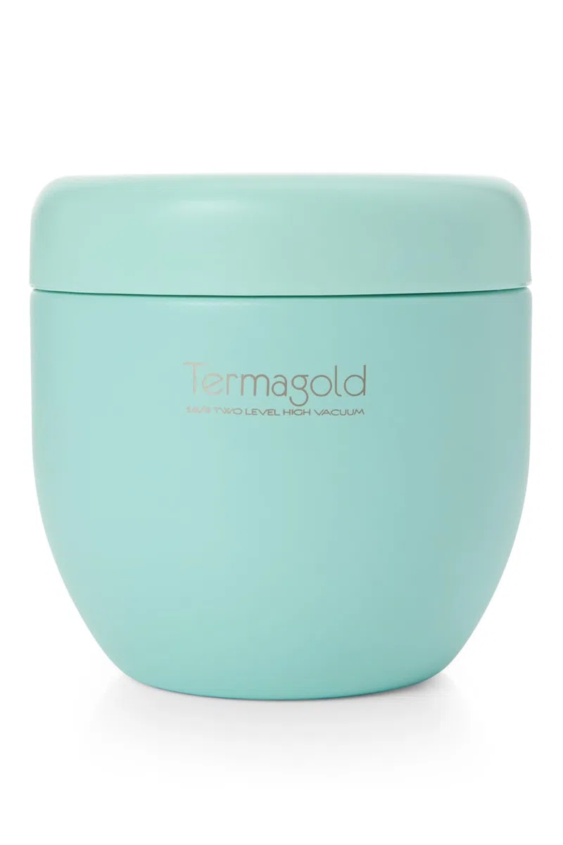 Termos ONNA Colección TERMAGOLD Para Alimentos Sólidos 600ml - (Fríos/Calientes) Acero Inoxidable 304, Cierre Hermético, Asa, y válvula anti vacío. Lavable en Lavavajillas (verde)
