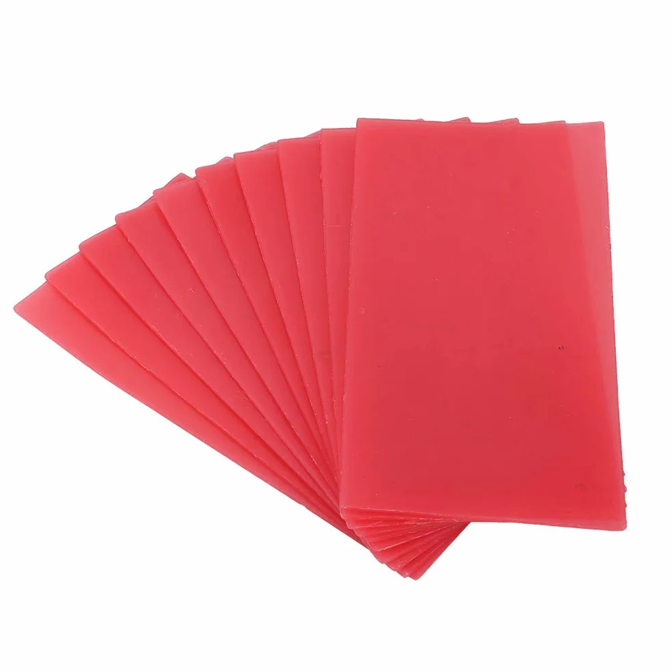 10 hojas de cera para placa base roja, cera para tallar joyas, para joyeros, escultores y aficionados (1.3mm)