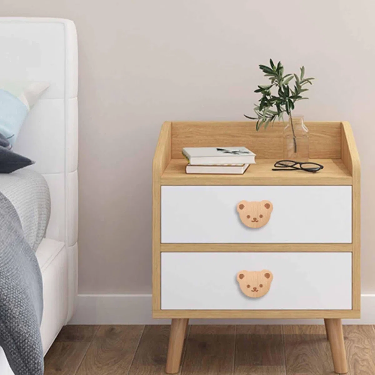 Genérico Tiradores Para Muebles Y Cajones 10 Piezas Con Diseño De Oso - Pomos Para Muebles De Baño De Madera - Tiradores Decorativos Para Cocina Baño Escritorio Armario Puerta