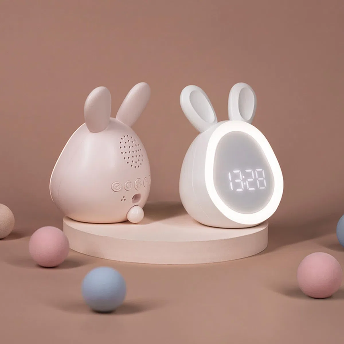 Despertador para niños, Reloj con luz nocturna para niños | Despertador para niñas con diseño de conejo | Relojes digitales para dormitorios, reloj despertador Digital con carga USB, luz nocturna para