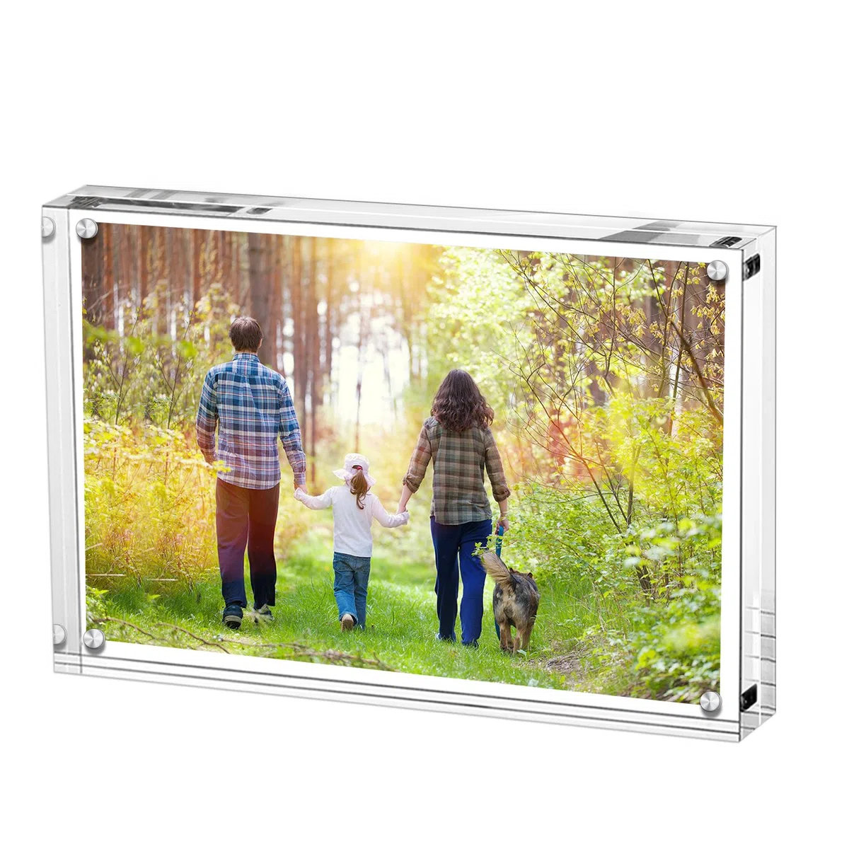 Boxalls Marcos de Fotos Acrílico 15 x 20 cm, Marco Transparente Metacrilato Doble Cara, Marcos de Cristal para Retrato Sin Marco para Escritorio, Habitación y Oficina