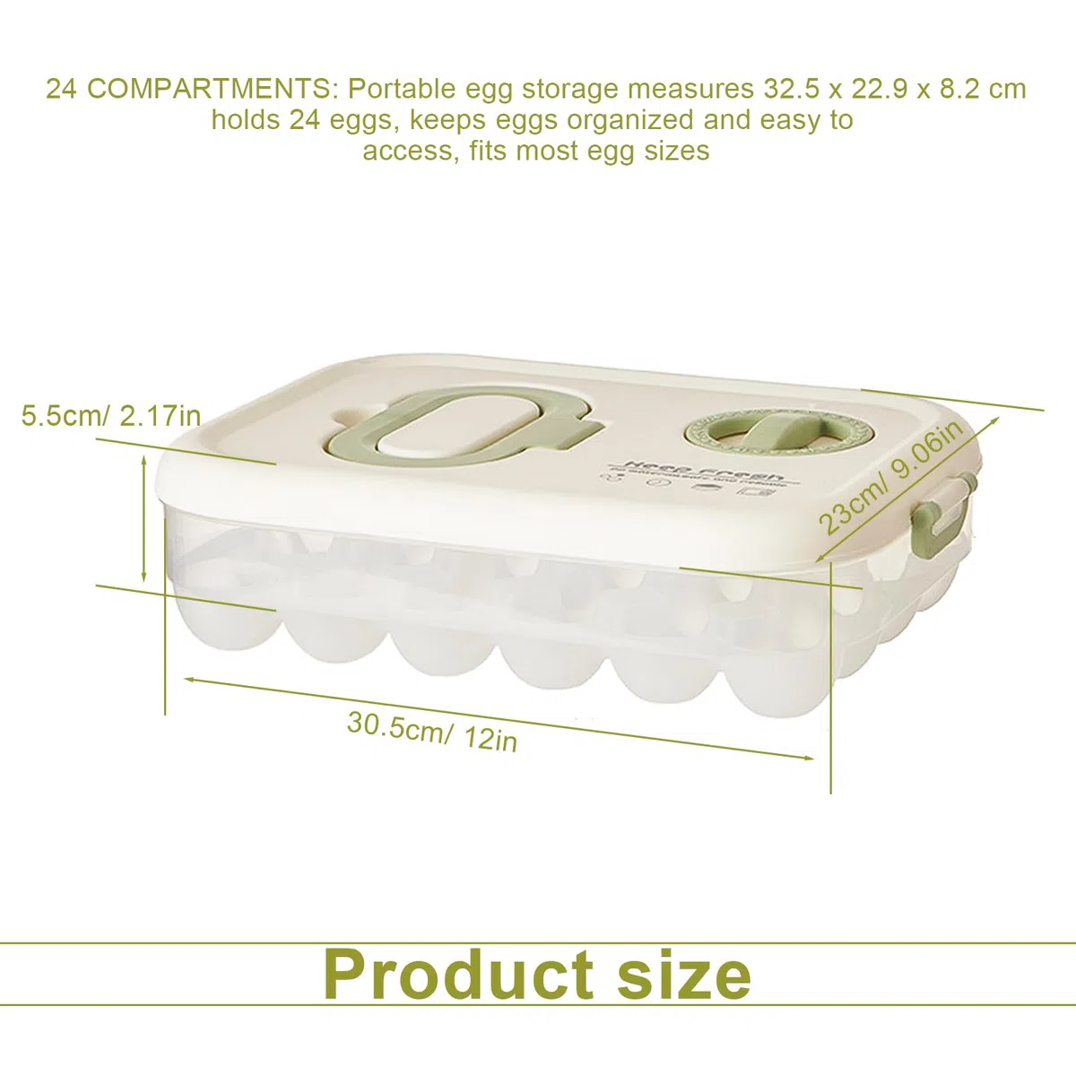 Material PP Hueveras para Frigorifico, con Temporizador Huevera, 24 Compartimentos Huevera Nevera, con Tapa, Apta para la Nevera de la Cocina, la Mesa del Comedor y los Armarios