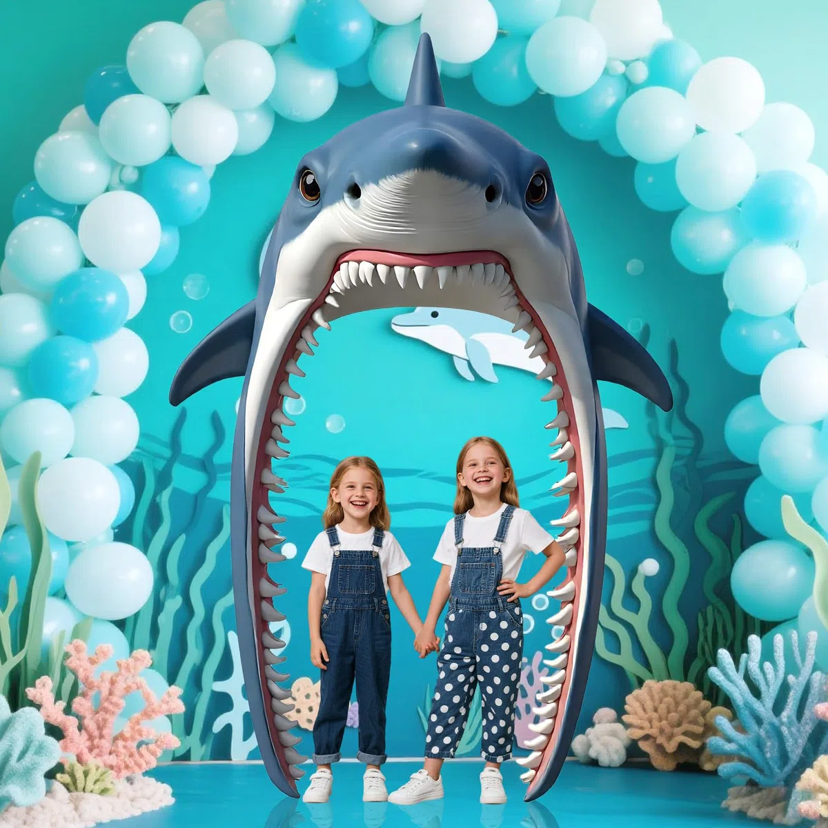Bandera Fiesta Tiburón Porche, 244x159cm Fondo Puerta Tiburón Suministros Colgantes Animales Marinos Cartel Puerta Decoración Pared para Cumpleaños Playa Océano Tema Fiesta Fotografía Props