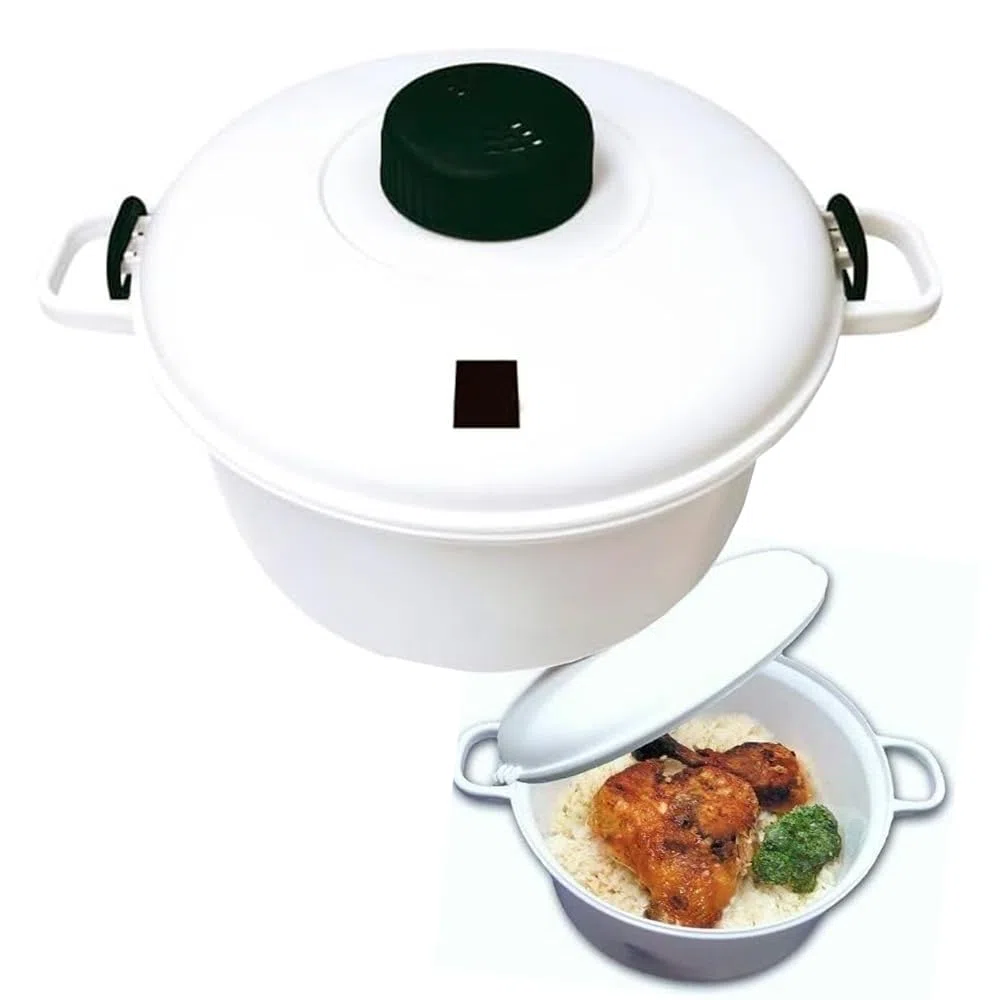 Suinga Olla a Presión para Microondas 2,8 L – Recipiente silicona cocinar microondas, arrocera microondas/cocedor de arroz microondas, vaporera microondas para cocinar al vapor