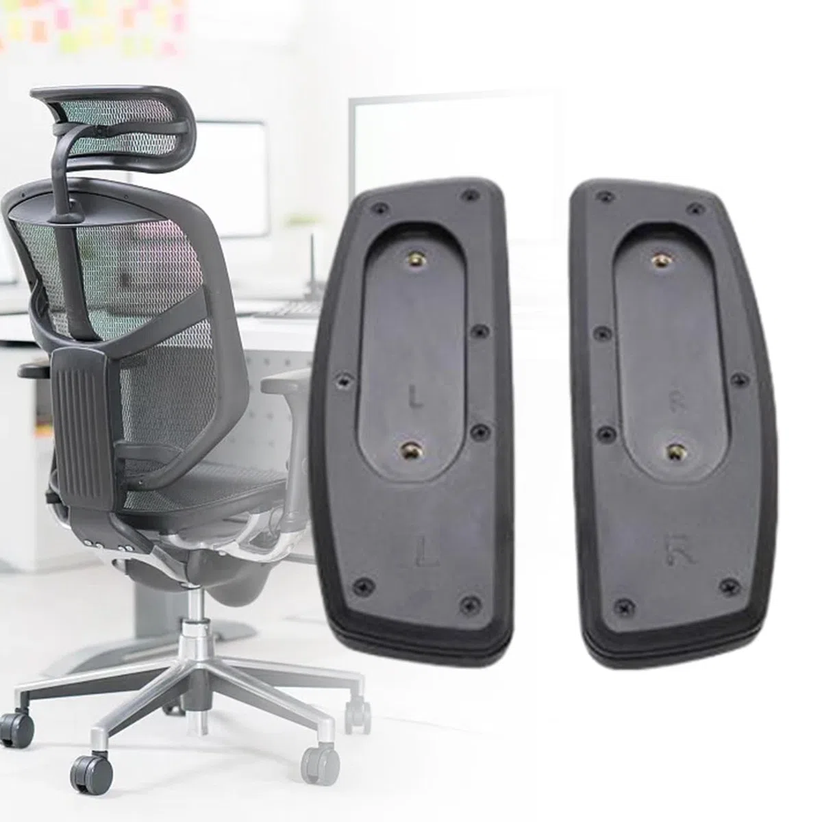 harayaa 2 Piezas de Almohadillas de Repuesto para reposabrazos de Silla de Oficina, universales, Antideslizantes, Resistentes al Desgaste, Montaje Fijo
