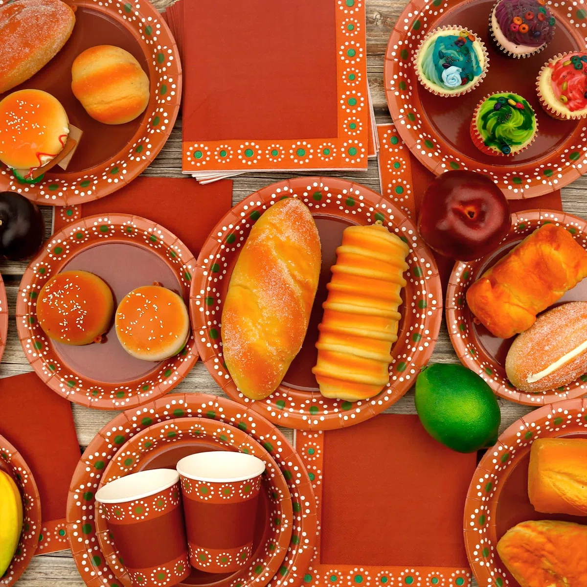 De Barro Mexicanos Decoración de Fiesta – Cielito Lindo – Artículos decorativos para fiestas – Incluye platos, vasos, servilletas, manteles, 20 personas
