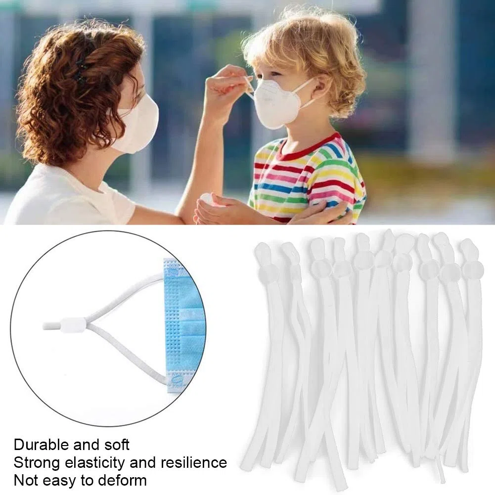 200 Bandas Elásticas Con Hebilla Ajustable, Cordón Elástico, Cordón Para La Oreja, Cierres, Clips, Cuerda Para Costura Artesanal, Máscaras Hechas A Mano(#4)