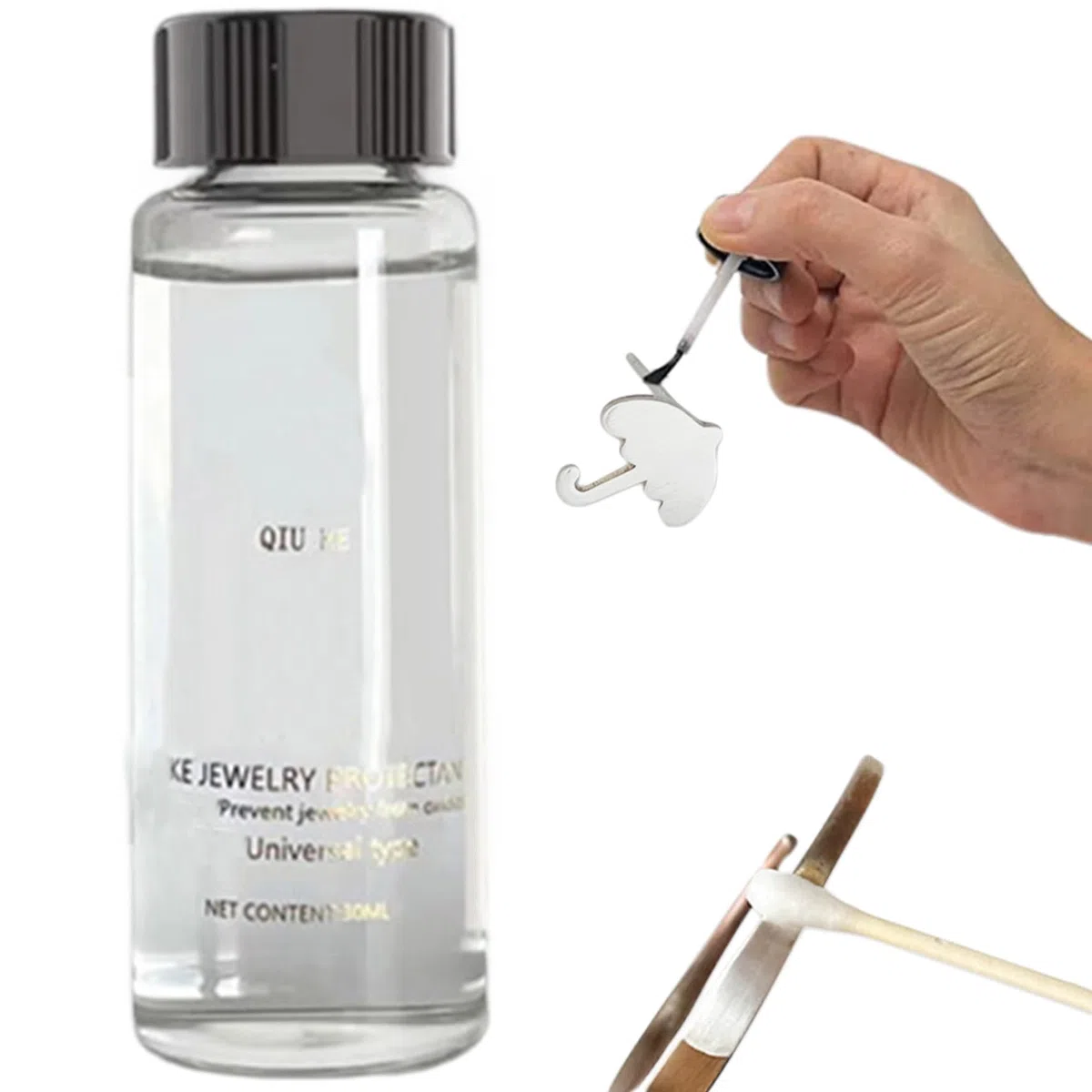 Recubrimiento de joyas, recubrimiento protector de joyas, sellador de pulido protector transparente para proteger y proteger las joyas de metal y piedra del deslizamiento, el desgaste y prevenir las