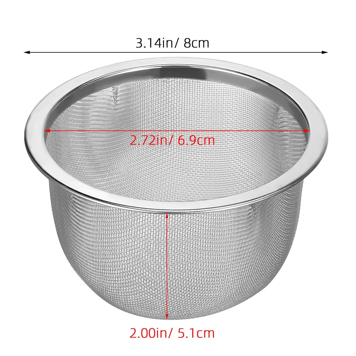 4 Filtros de Té de Acero Inoxidable para Infusor Casero Colador de Té Reutilizable Malla Fina Tamaño Pequeño 8 CM Apto para Hogar Restaurante