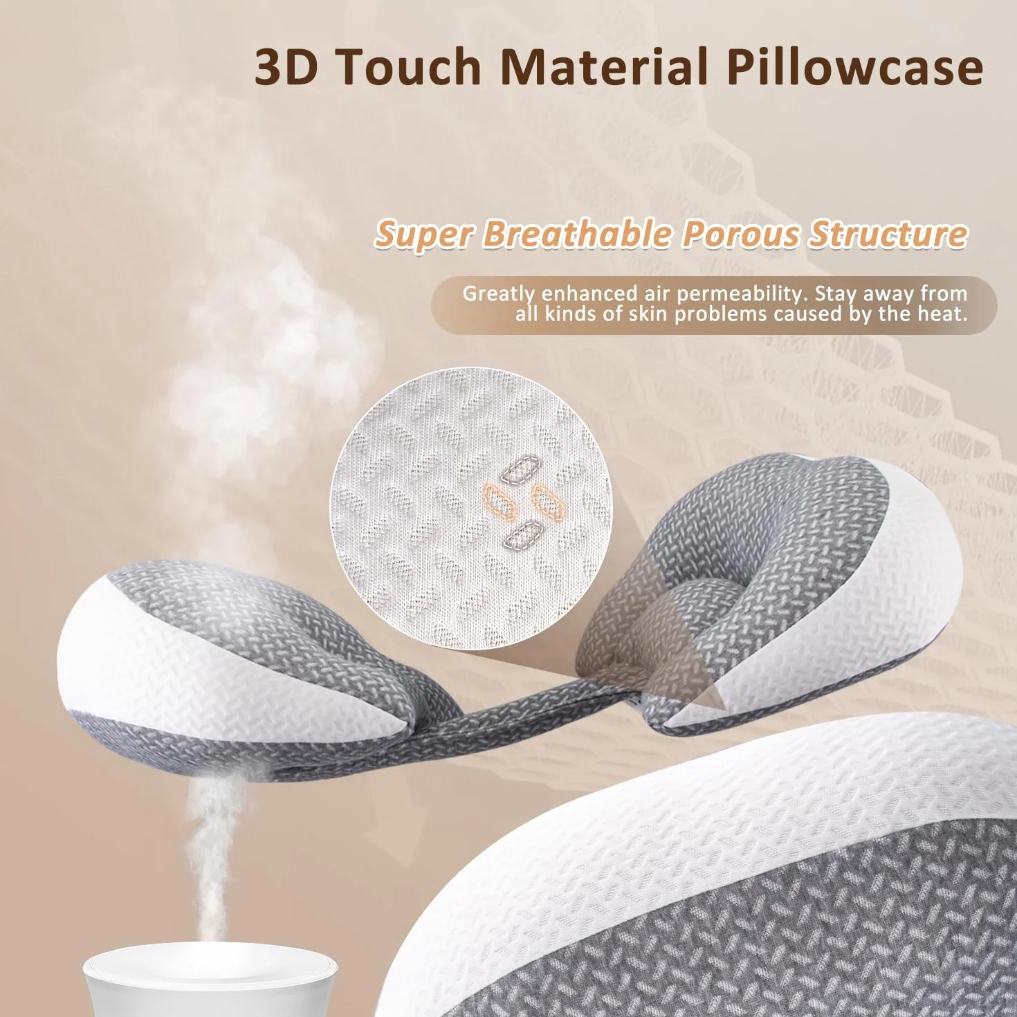 Chilling Home Almohada de Embarazo para Dormir, Almohada para Dormir de Lado para el Abdomen, Almohada Corporal Ajustable y portátil para Mujeres y Dormir de Lado con Funda Transpirable (Gris)