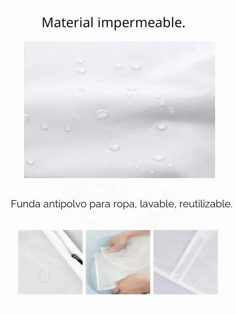 2 piezas Cubierta de ropa con cremallera 3D para el polvo, impermeable, almacenamiento de ropa, ropa para el armario, bolsas para el armario, colgadores, funda para ropa, bolsa para el