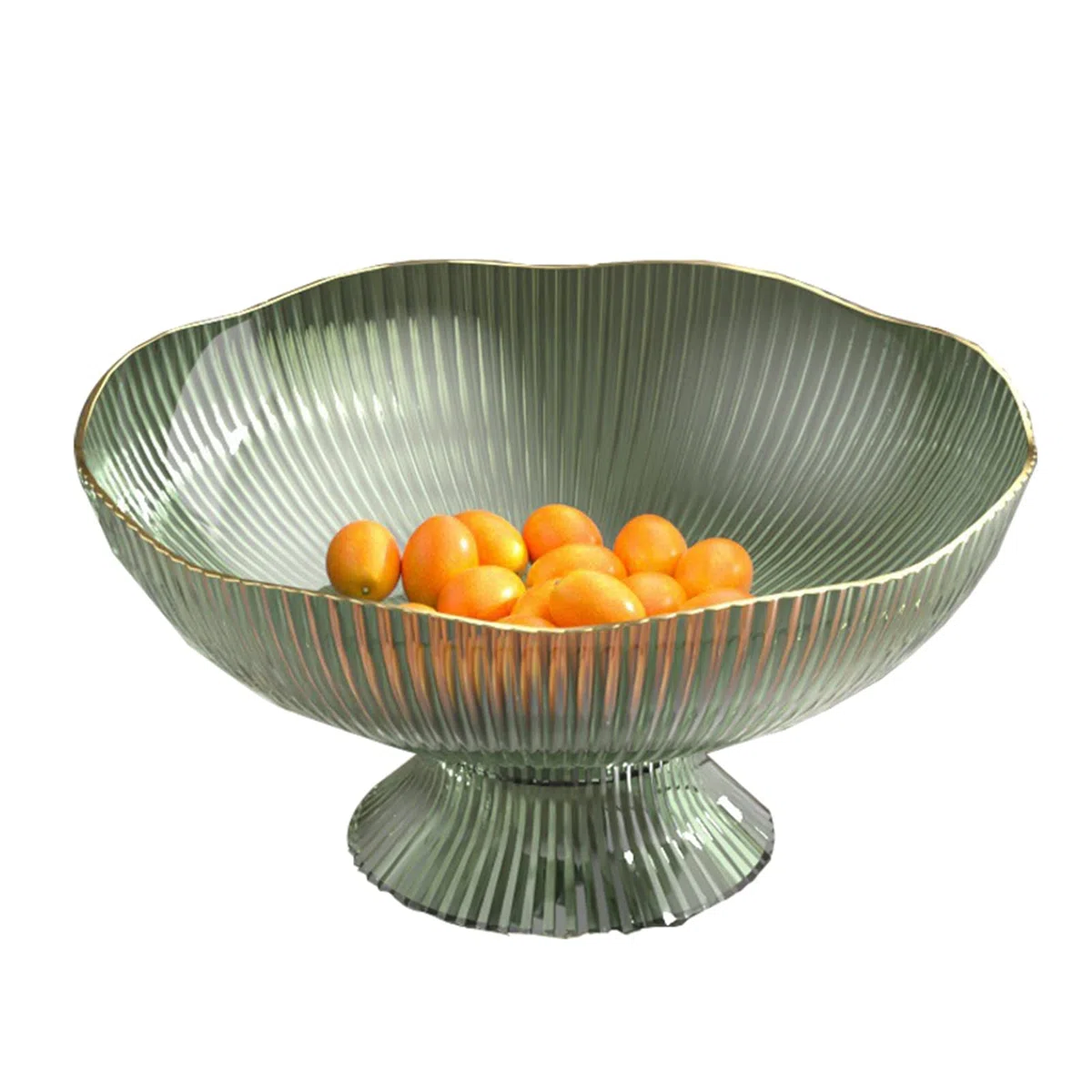 Yosoo Health Gear Frutero, Plato de Fruta Escurridor de Plástico con Base Desmontable, Diseño Elegante para Fiestas en Casa y Uso Al Aire Libre, 25 Cm X 12 Cm X 13 (GREEN)