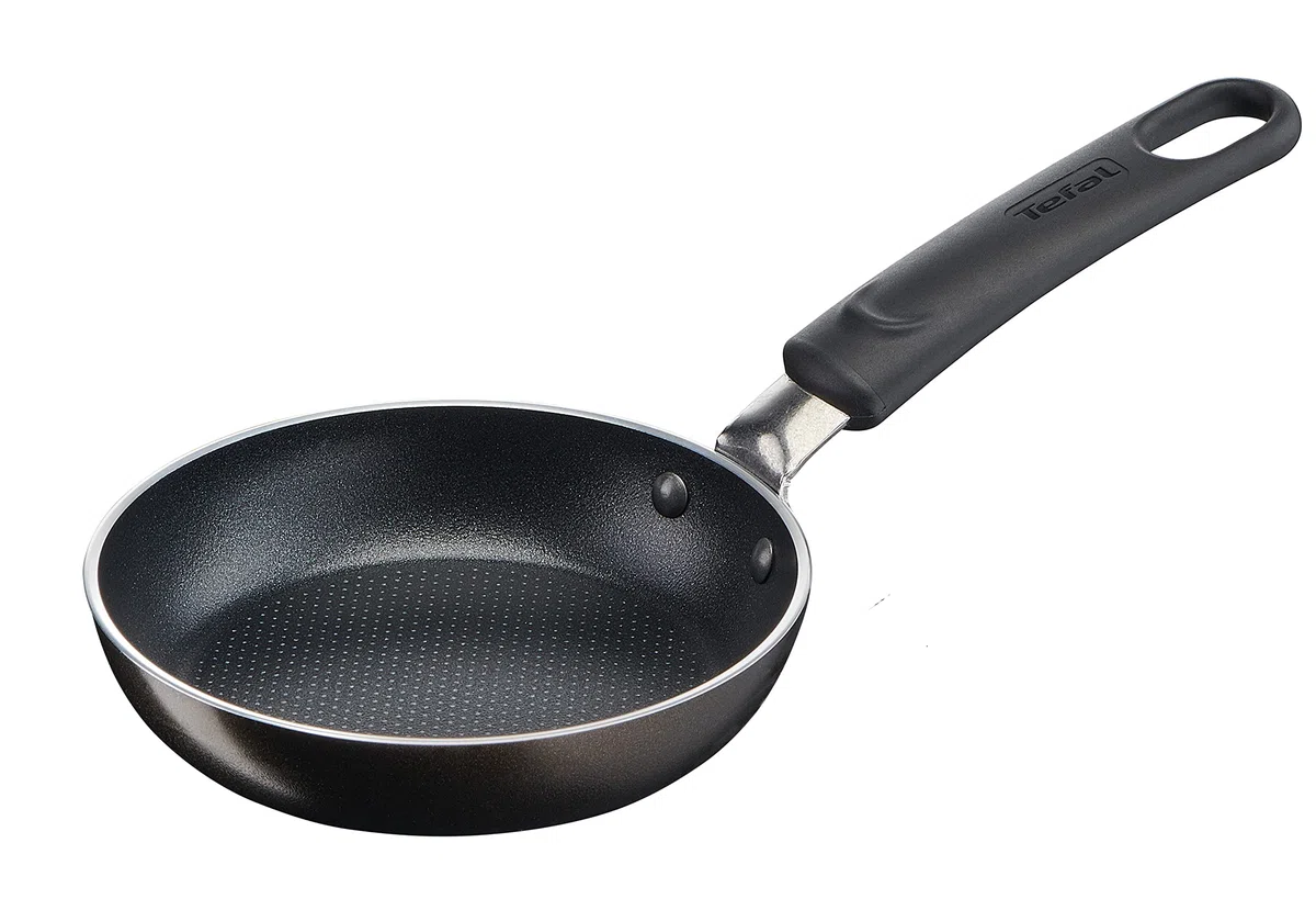 Tefal Sartén mini blini B57000 Simple Cook de 12 cm | revestimiento antiadherente | fácil de limpiar | cocción segura | mango remachado | señal térmica | negra (no apta para inducción)