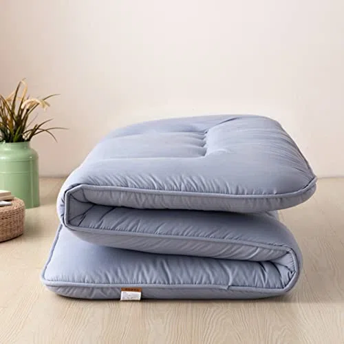 Futón japonés para suelo, plegable, extra grueso, transpirable, para suelo, cama de camping portátil, cama de invitados ideal para sofá, versátil y cómodo