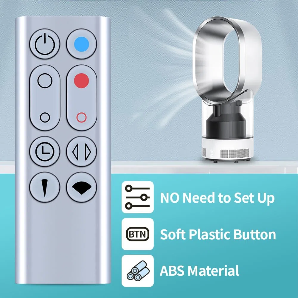 Nuevo Mando a Distancia para Ventilador Compatible con Dyso n HP00 HP01 AM09 Pure Hot+Cool Link Desk Air Purifier, Material no metálico, Plata