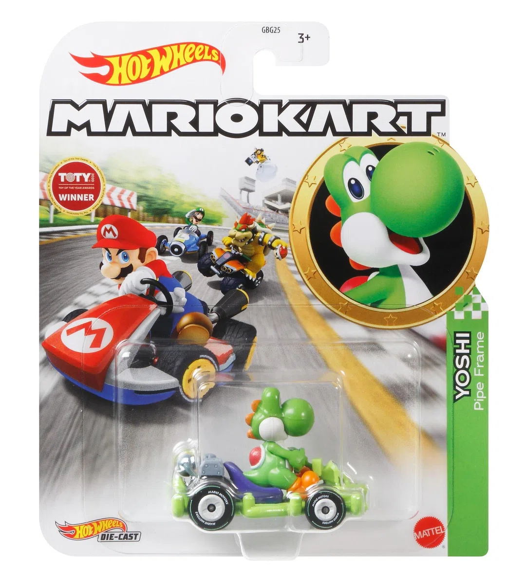 Hot Wheels DieCast Mario Kart Green [Yoshi] Tube Frame 1:64 Scale