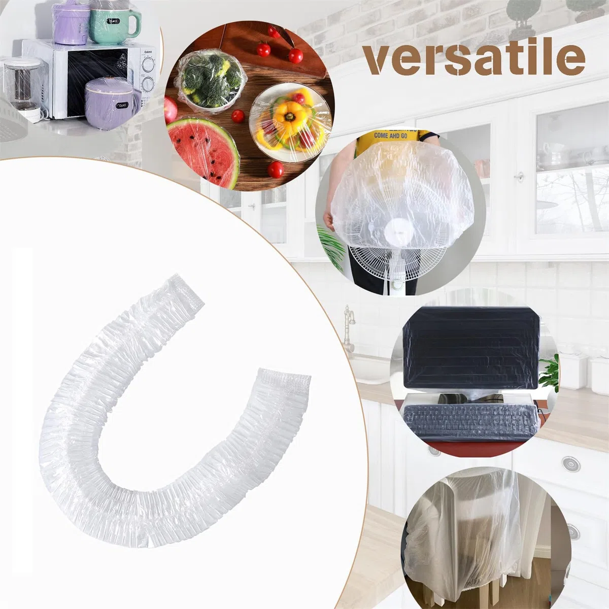 30 fundas antipolvo desechables gruesas transparentes para electrodomésticos de cocina, fundas antipolvo para muebles con elástico para electrodomésticos pequeños (90 x 145 cm, transparente)