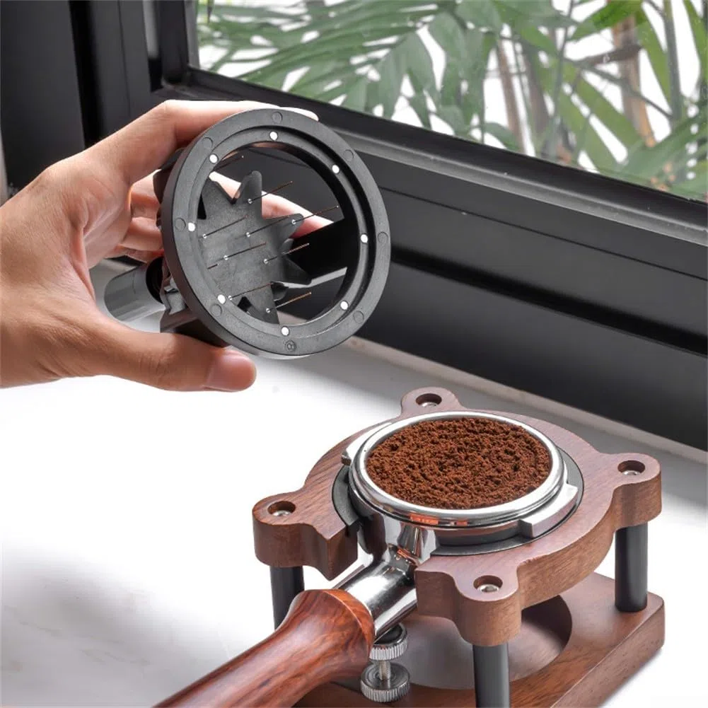 Honseadek 51 53 58 mm, herramienta agitadora de espresso para distribución y extracción uniforme de café, distribuidor eficiente de agujas de café diseñado para uso profesional (51 mm)