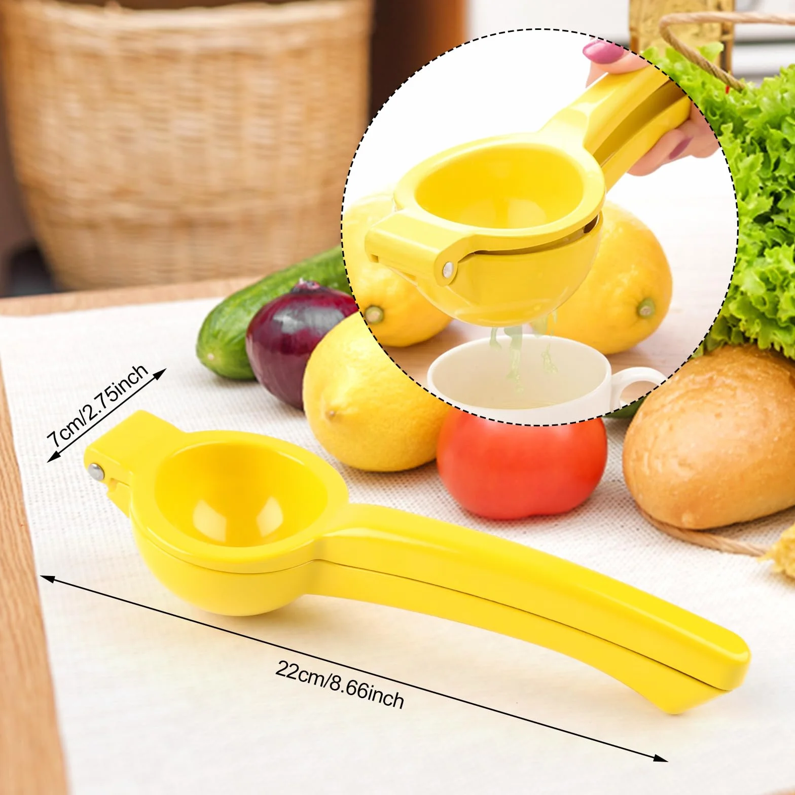Exprimidor Limón Manual Acero Inoxidable 7cm Diámetro para Cítricos Naranjas Zumo Cocina Restaurante
