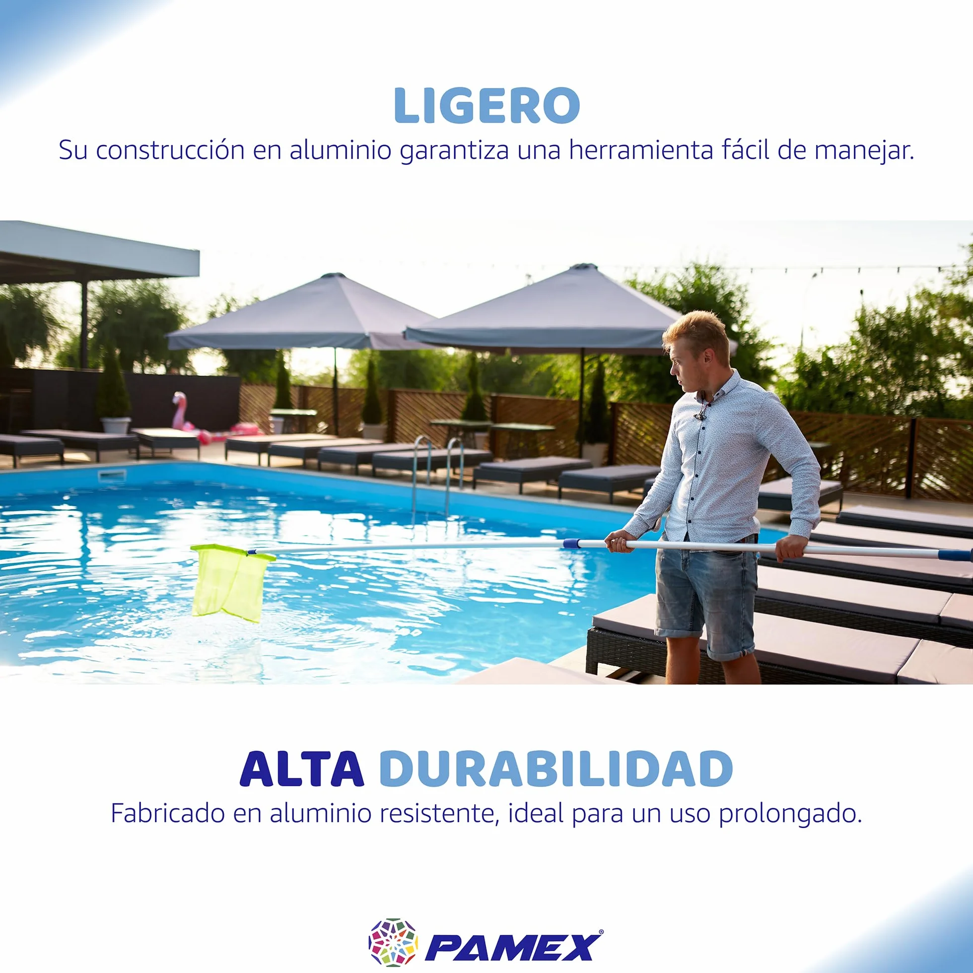 PAMEX Mango Extensible 4 metros. Mango Extensible Telescópico Profesional Aluminio. Alargador Extensible con Rosca. Resistente a la corrosión y el desgaste