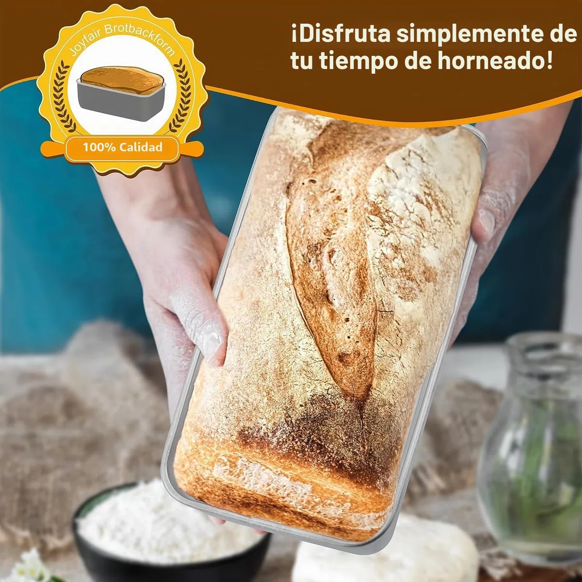 Joyfair - Molde para Pan de Acero Inoxidable, 2 Unidades, para Pastel, 23 cm x 12 cm x 6 cm, Saludable y No Tóxico