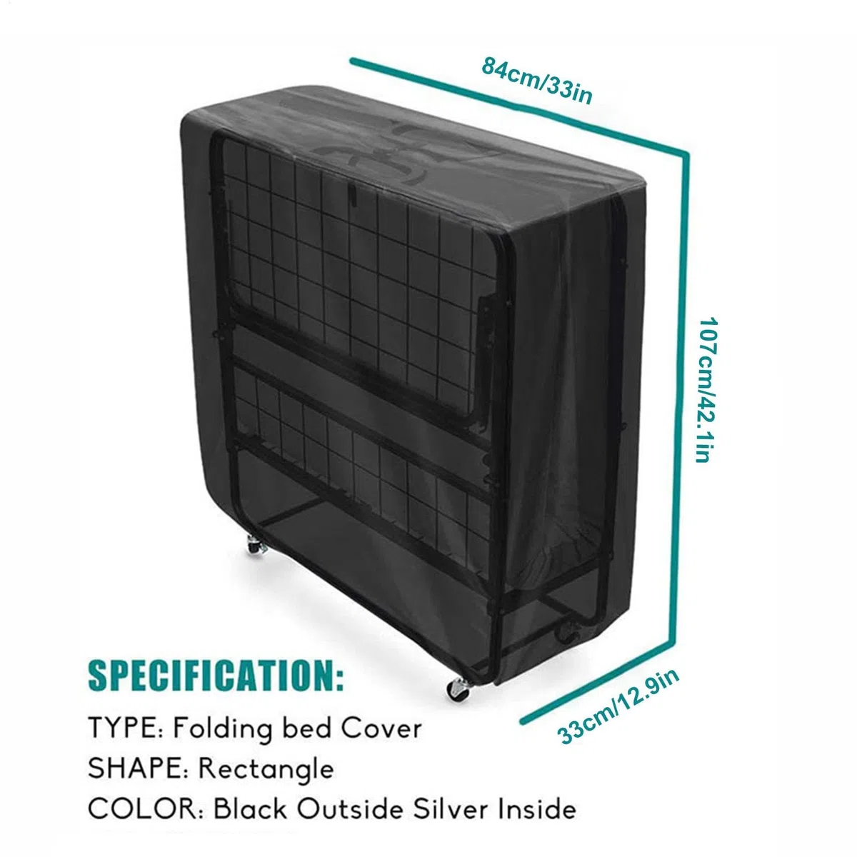 Funda de cama plegable, 210D Oxford impermeable, plegable, cubierta de cama plegable de viaje, cubierta de almacenamiento de bolas de garaje plegable a prueba de polvo para interiores y
