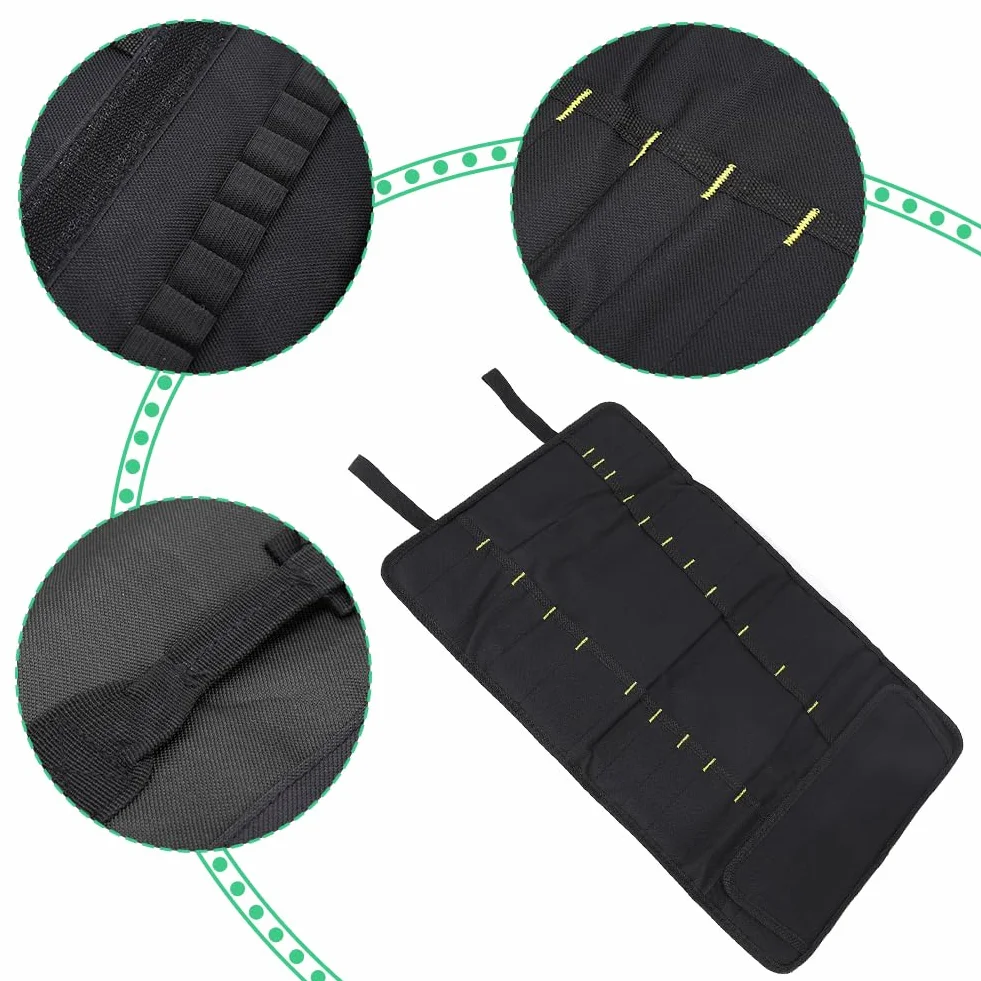 Bolsa para Cuchillos de Chef，35,5 * 57 cm con 20 Ranuras Protectores de Rollo de Almacenamiento de Cubiertos Portátiles Multifuncionales para el Hogar Cocina Viajes y Campamentos Sostiene
