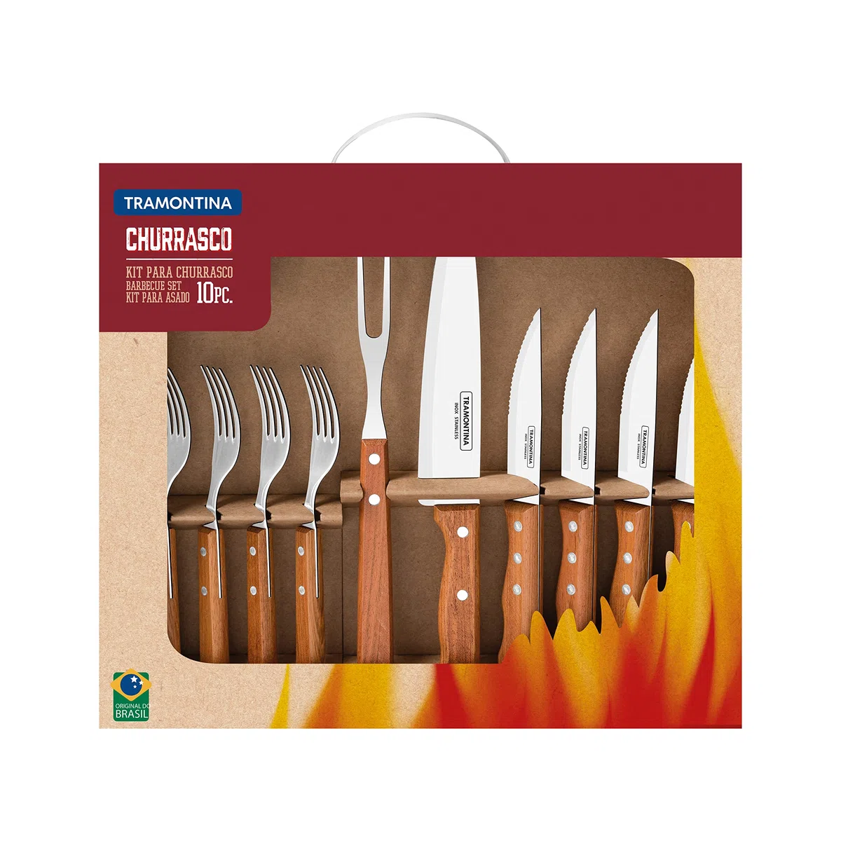 Tramontina 22399/037 - Juego de carne y trinchado, madera