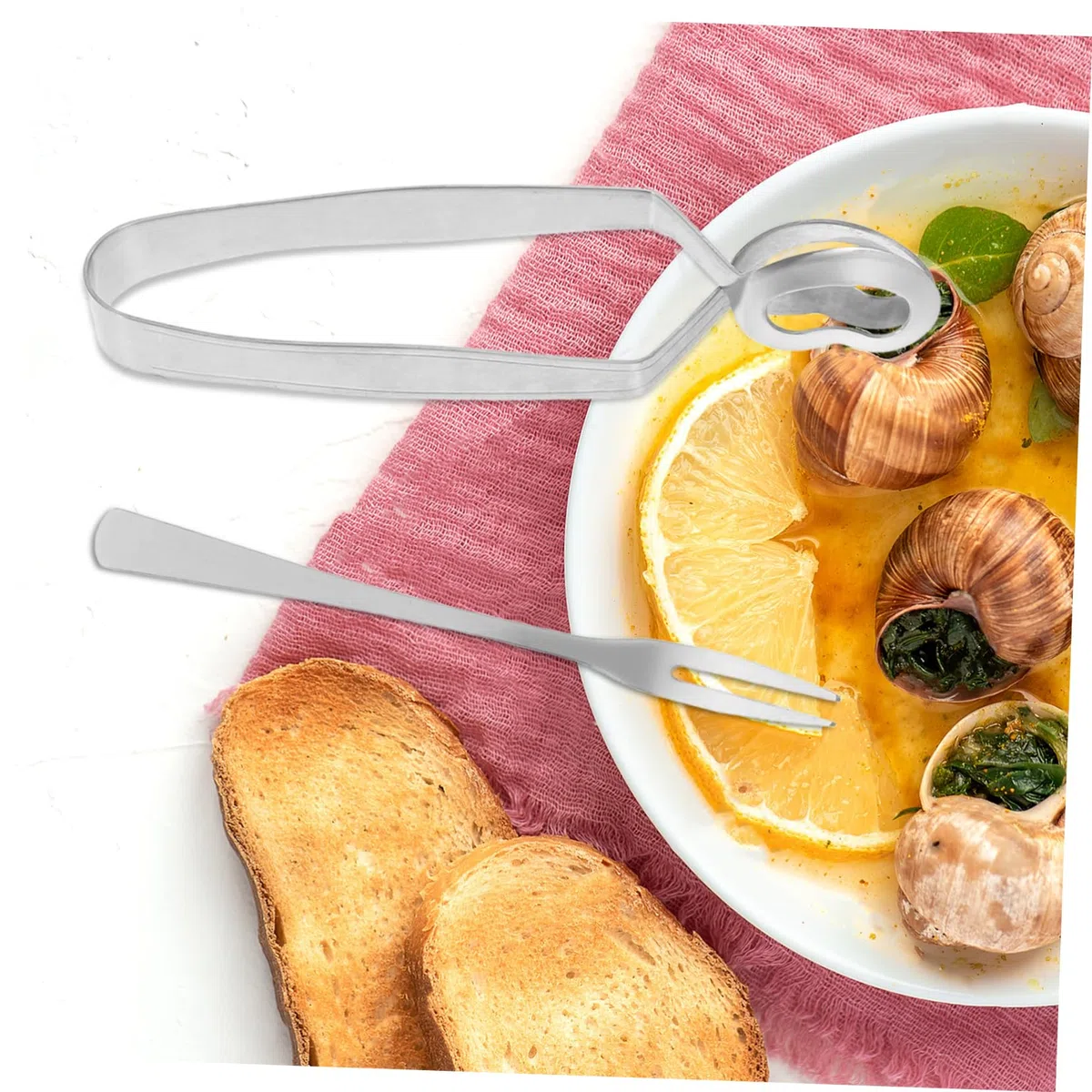 VALICLUD Pinzas para Comer Caracoles de Acero Inoxidable Resistencia al Calor y Operación Cómoda, 3 Juegos Ideales para Cenas en Casa