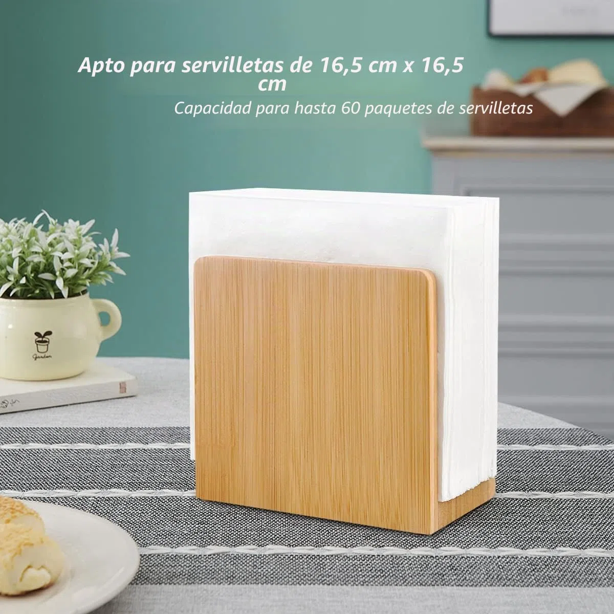 Servilletero de Bambú Vertical para Bar,Porta Servilletas Papel de Madera de Pie Pequeño para Mesa Coctel,Dispensador Servilletas para Cocina,Rustico Soporte Servilletas (Madera-Vertical)