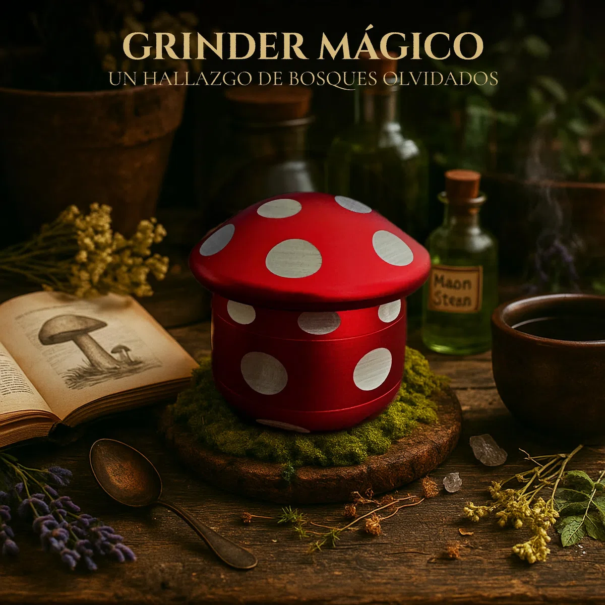 Viberium Grinder Metalico 45 mm - Herb Grinder Metal, 4 Piezas, Spice Crusher Hierba, Aluminio Crusher Grande, Molinillo XXL, Rojo