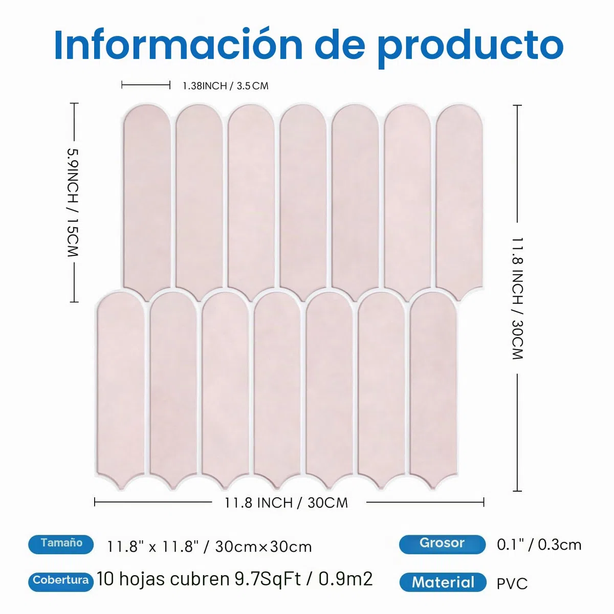 COMSTICKC Azulejos Adhesivos 3D para Pared | 10-Piezas PVC Paneles Decorativos Mate Rosa 30x30cm | Autoadhesivos para Salpicadero Cocina, Baño | Fácil Instalación y Retirada